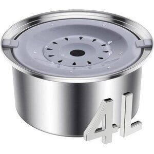 4L/136oz No Spill Dog Water Bowl - UPGRADED Dog Slow Water Bowl- Stainless Steel